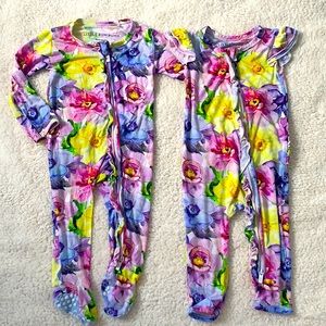 Little Bum Bums Floral Footies and Romper 18-24months